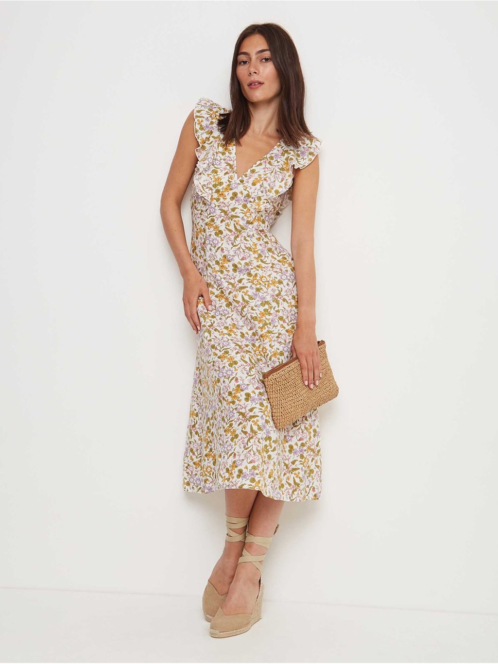 Rails Constance Floral Ruffle Midi Dress
